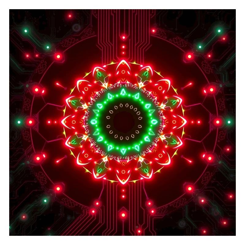 Neon Mandala Tech Zentrum