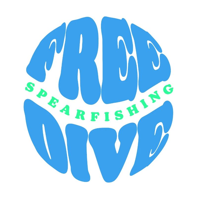 Freitauch- und Speerfischen Typografie