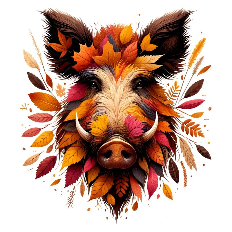 Sanglier, conçu à partir de différentes feuilles