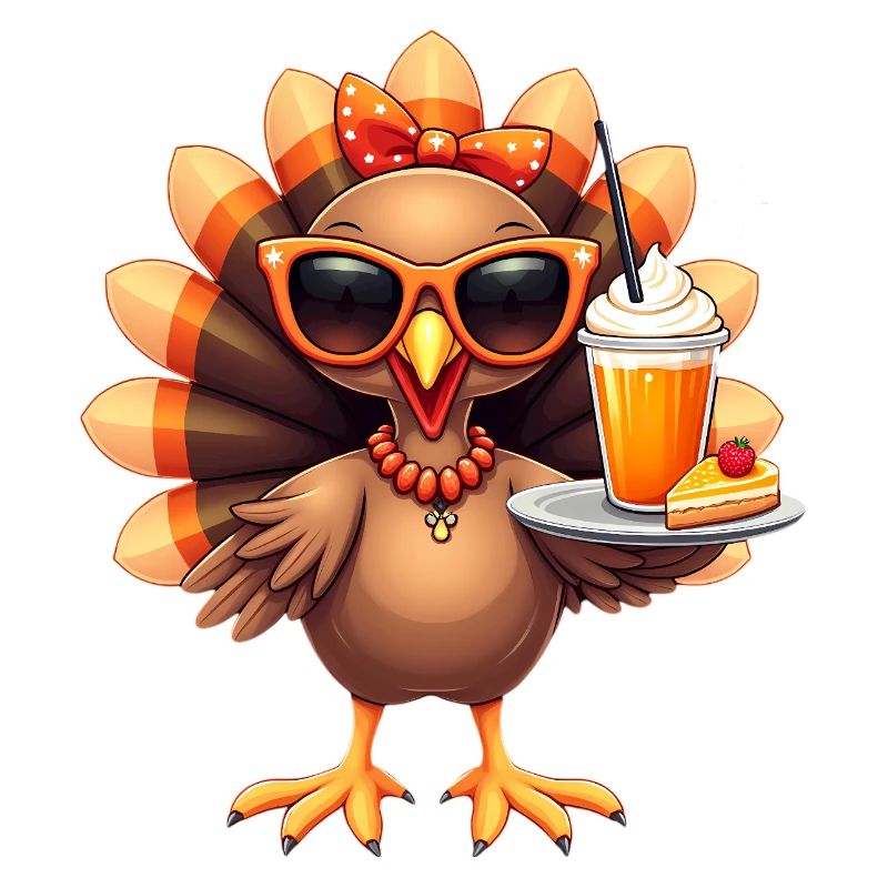 Dinde de Thanksgiving avec lunettes de soleil