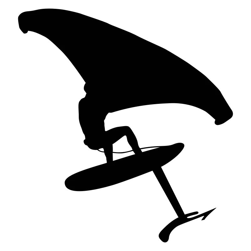 Dynamischer Wingsurfer auf dem Wasser