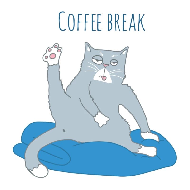 Pause café chat drôle