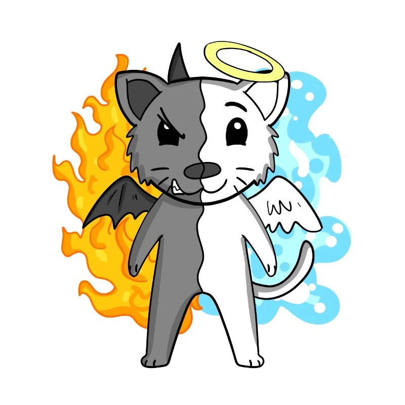 Cat Cat Breed Bombay - Angel and Devil