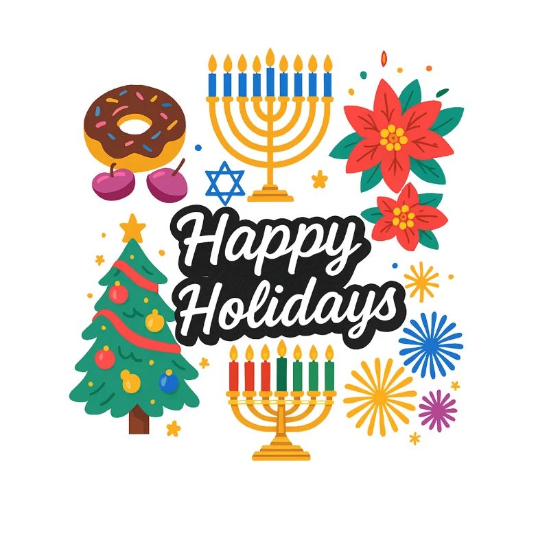 Joyeuses fêtes de Noël et Hanoukka Réveillon du Nouvel An