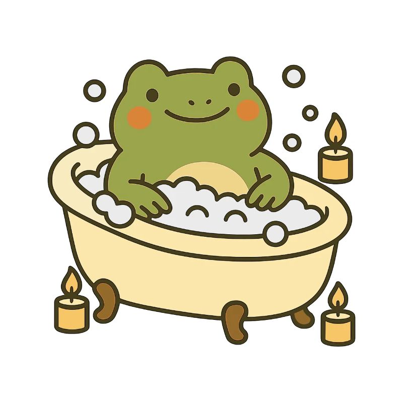 Bathing Frog – Self-Care & Relaxation