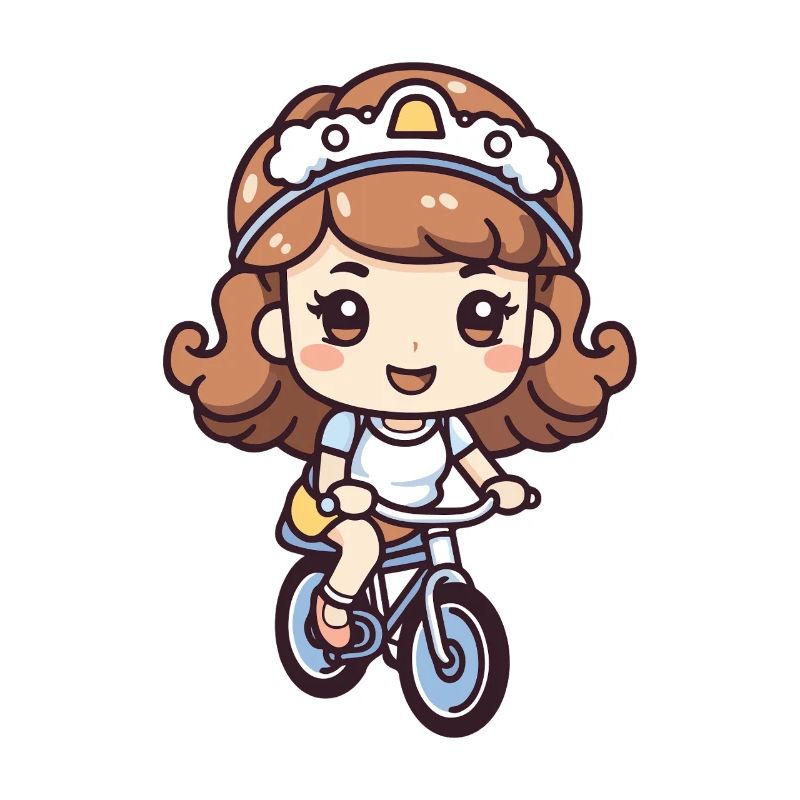 Fahrrad Mädchen Comic