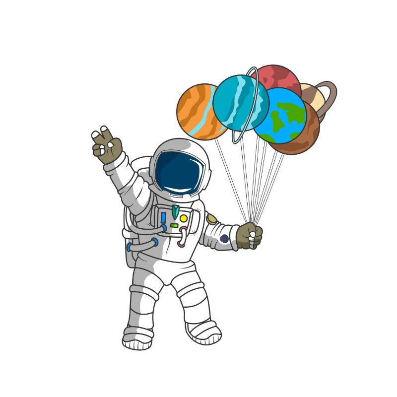 Astronaut Planets Outer Space célébrité du 2e anniversaire