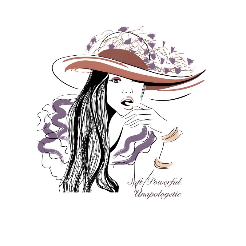 Elegant Lady with Hat Black-Violet Statement