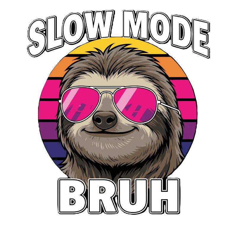 Cool Sloth Mode Ralenti Bruh Rétro