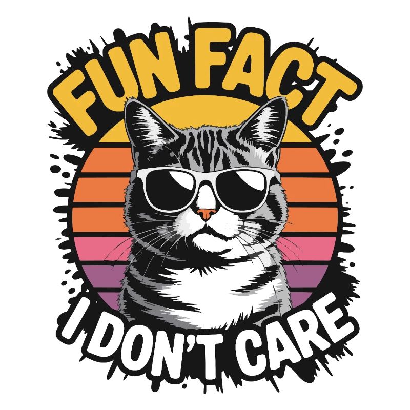 Fun Fact: I Don't Care - Katze Retro