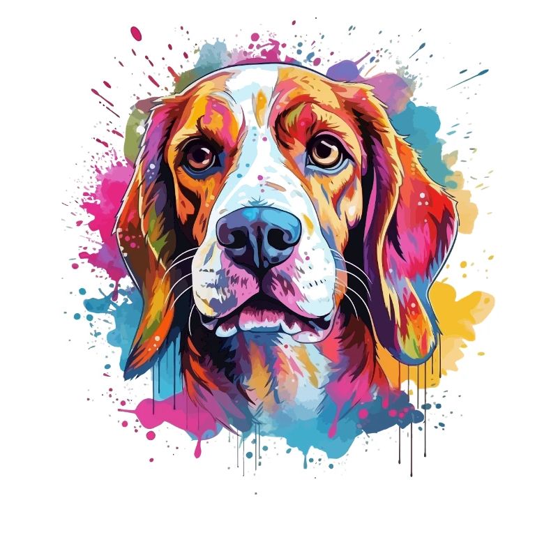 Art coloré de chien éclaboussé Beagle