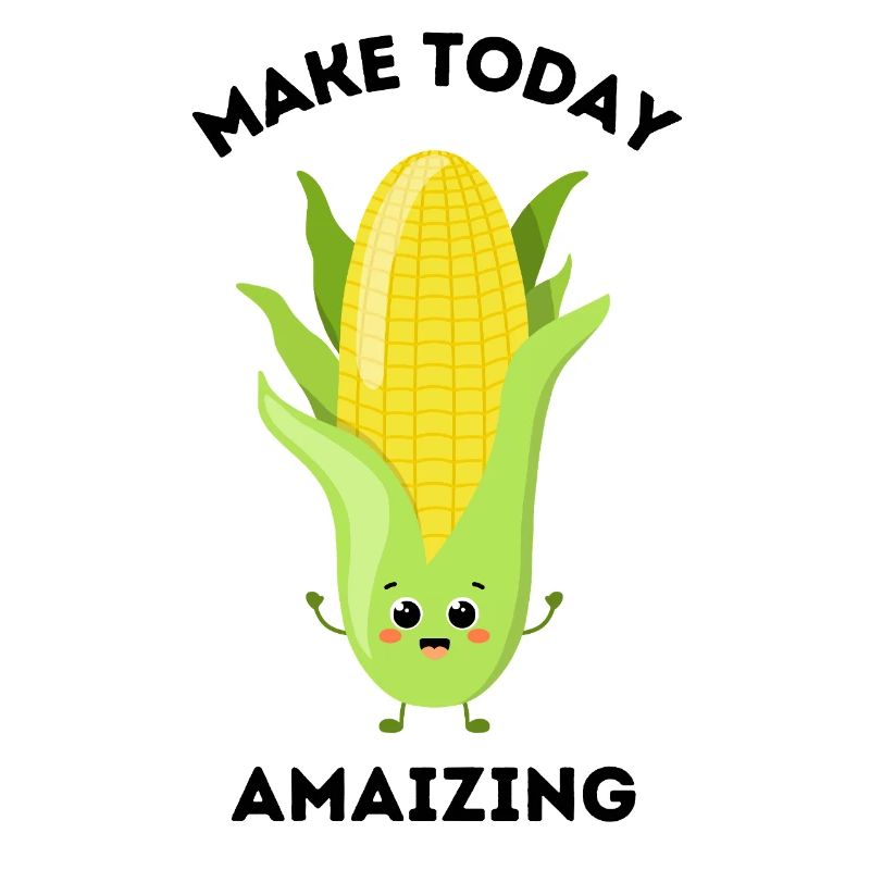 Mignon jeu de mots maïs dessin animé « Make Today Amaizing »