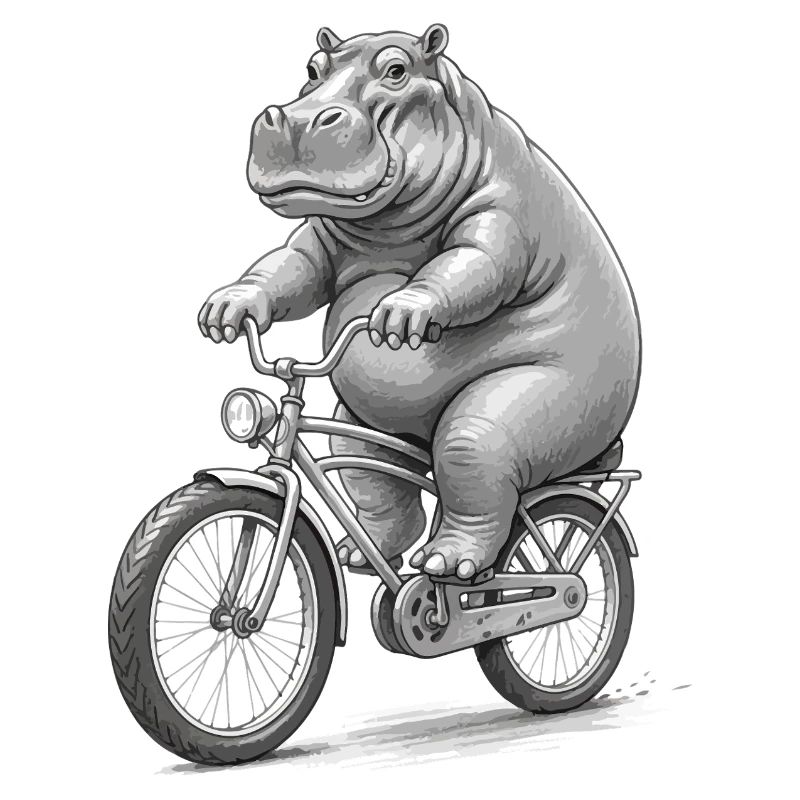 Hippo on a Bicycle