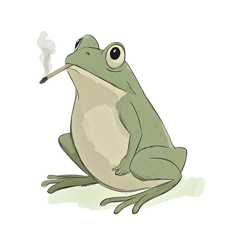 Grenouille avec cigarette dans la bouche - Weed Frog Design