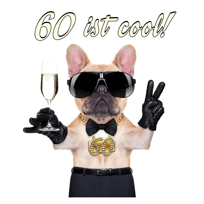 NEU Geburstags Mops 60 ist cool Geschenk