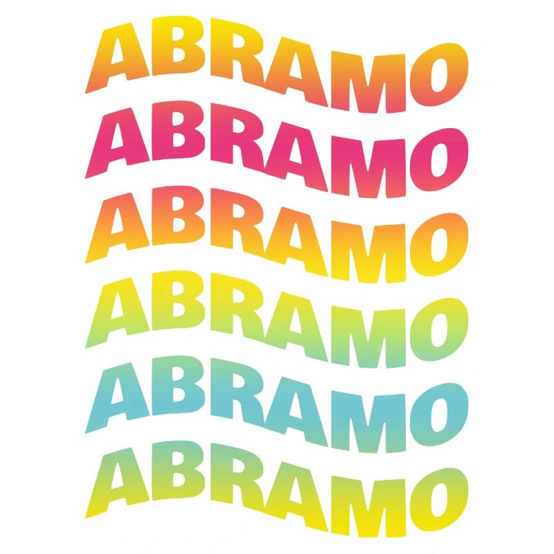 Abraham t-shirt text wave effect wave effect