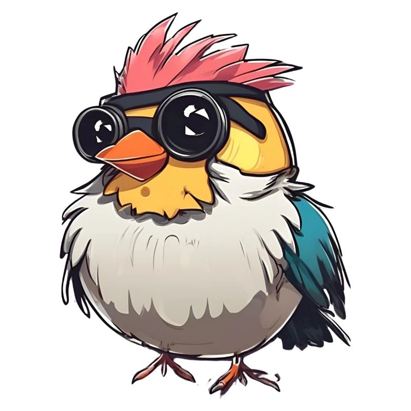 Colourful Techno Bird Illustration