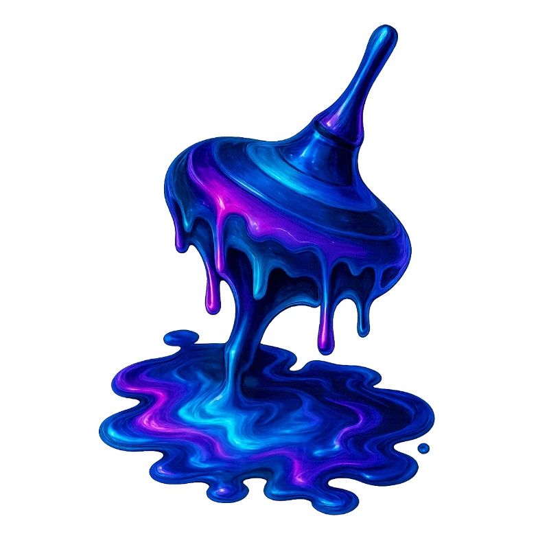 Schmelzender Kreisel Blau Lila