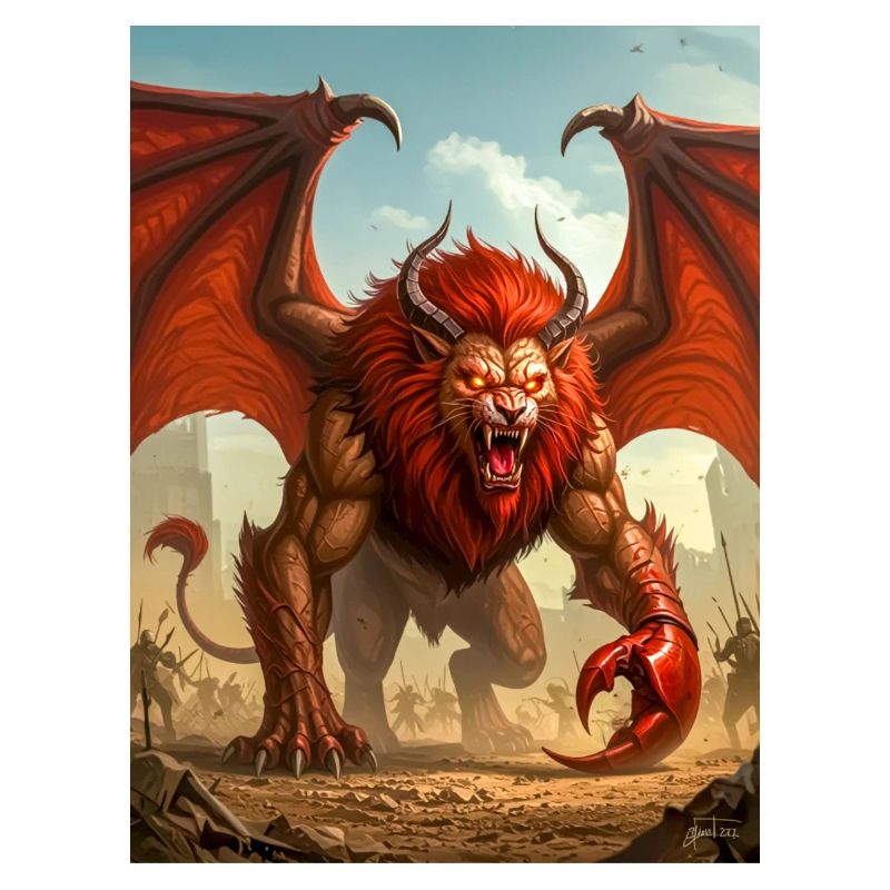 Manticore, prédateur du désert à corps de lion