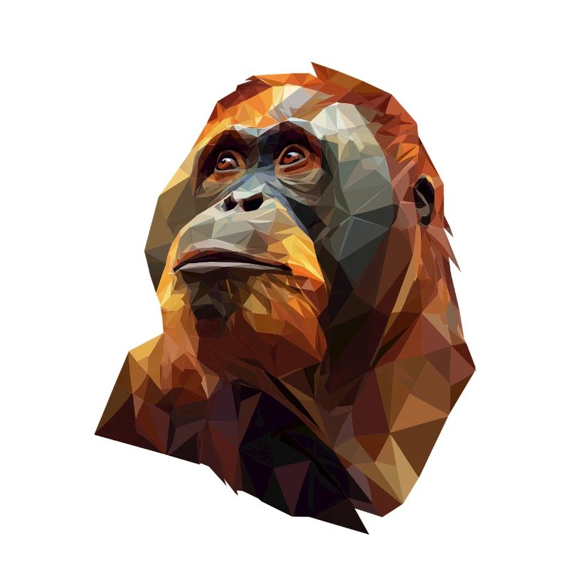 Geometric Orangutan Head
