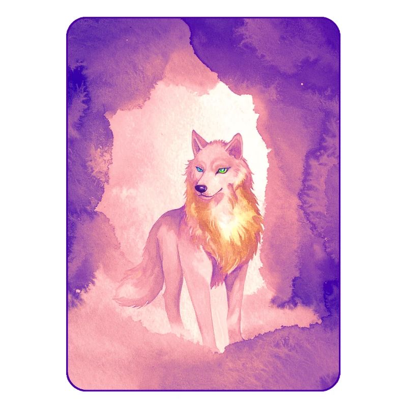 Loup blanc à l’aquarelle 2 (violet)