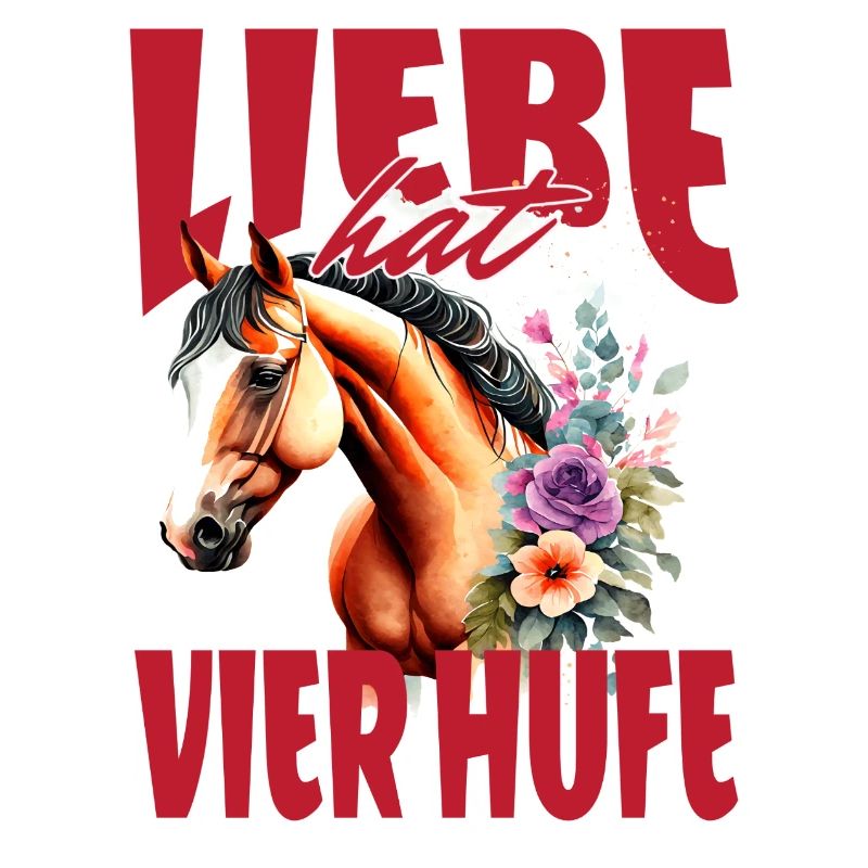 Romantisches Pferde Design mit Blumenmotiv