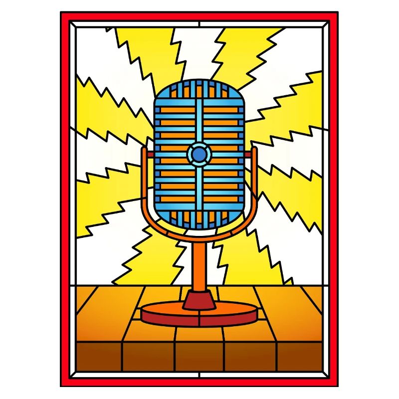 Retro Microphone Lightning Burst