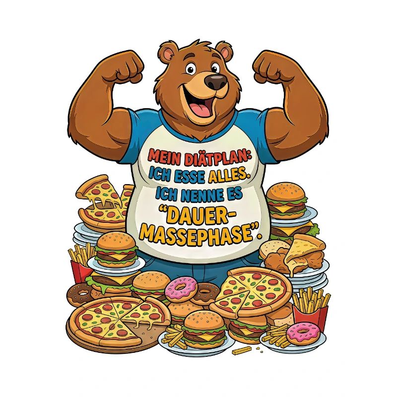 Permanent mass phase: Bear with pizza