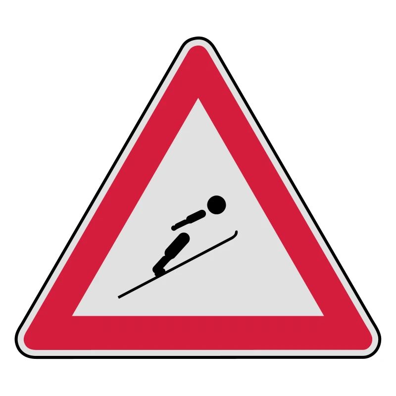 Köpfe einziehen, hier wird mit Ski gesprungen!