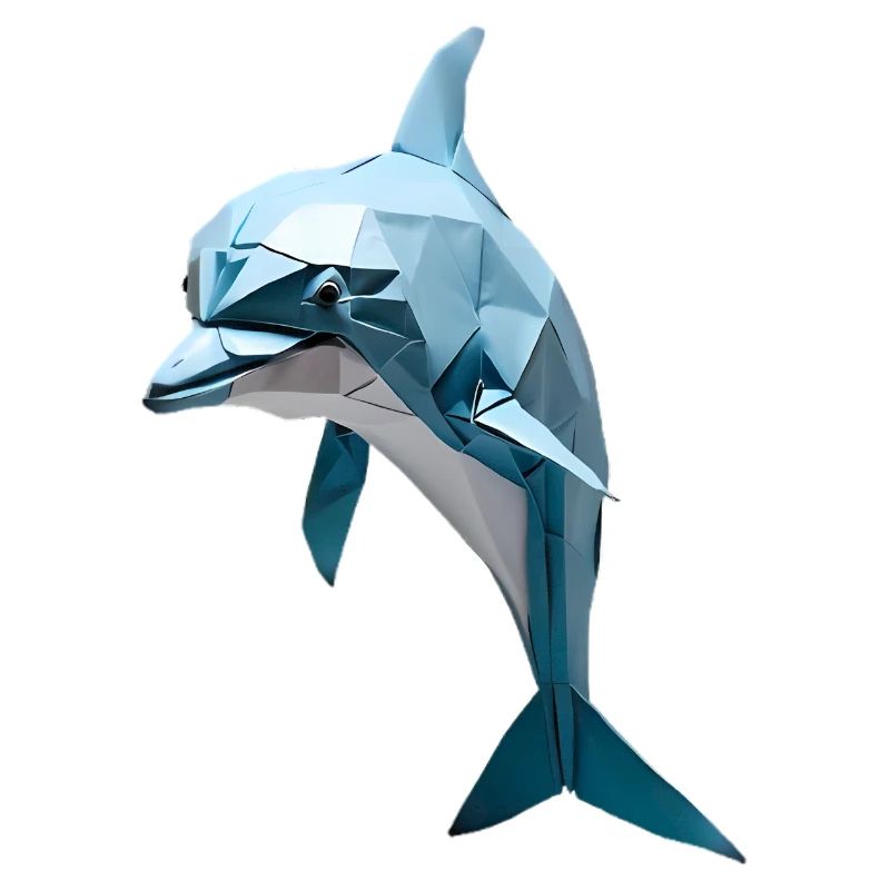 Bleu Low-Poly Dolphin