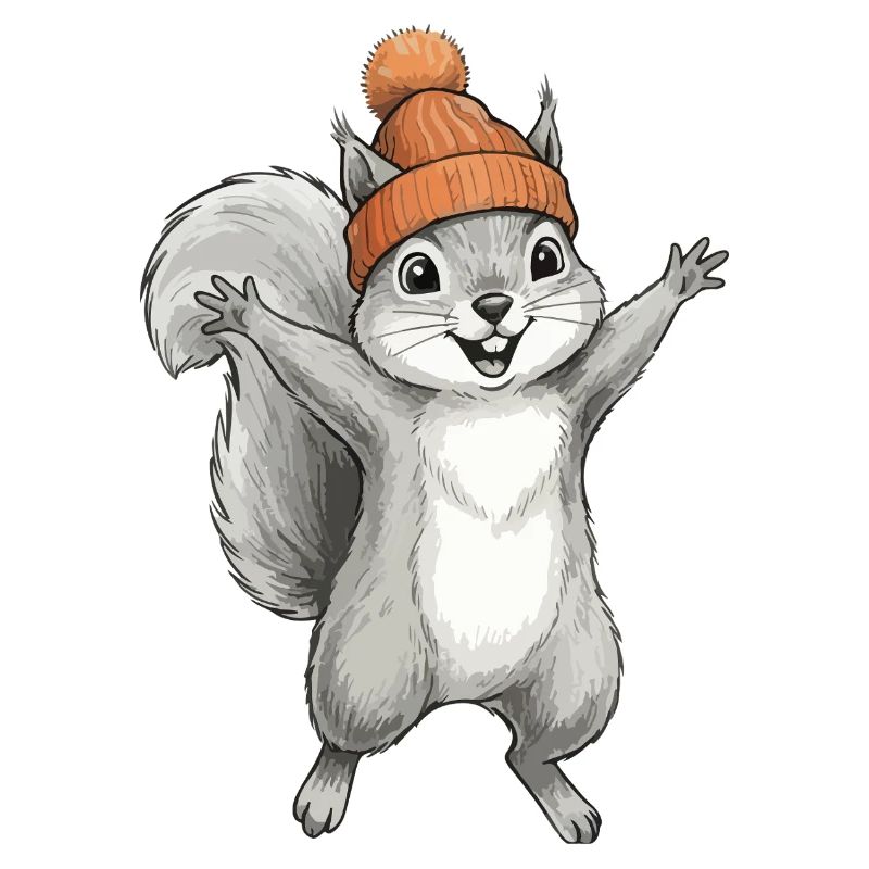 Écureuil avec un bonnet