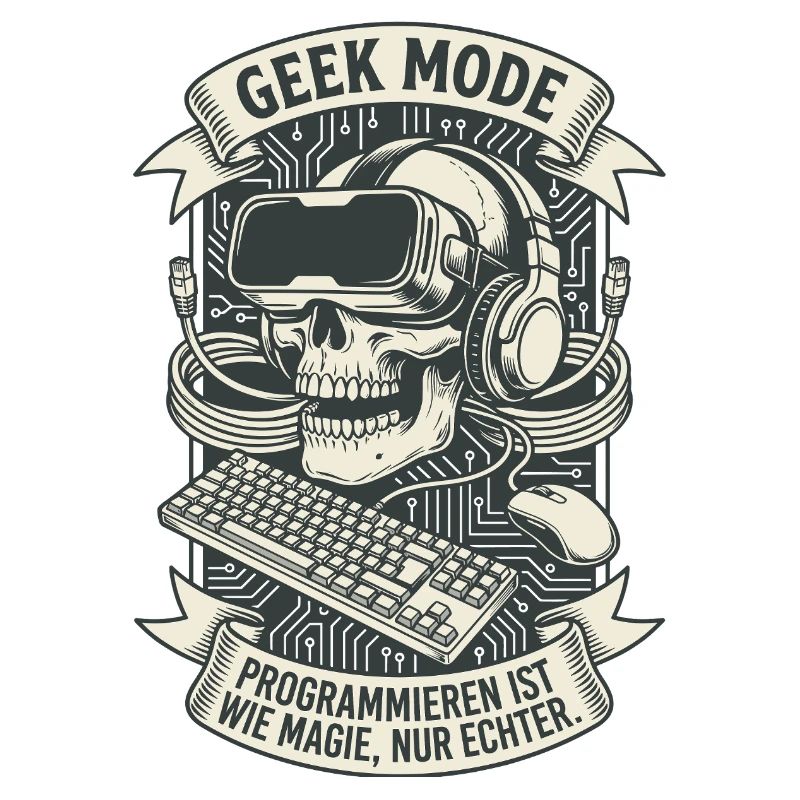 Geek Fashion Coding Magic Skull