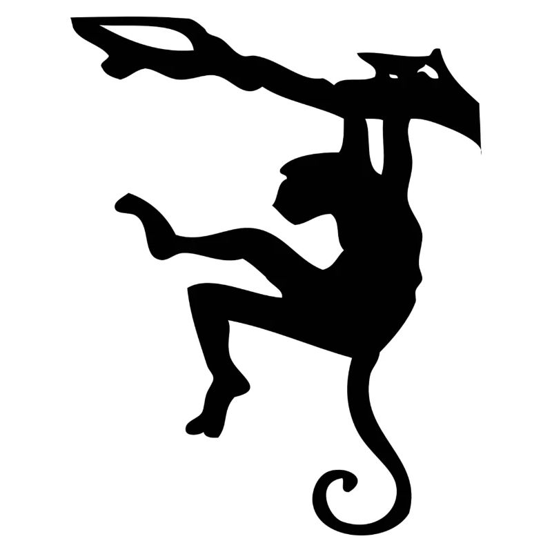 Climbing monkey silhouette