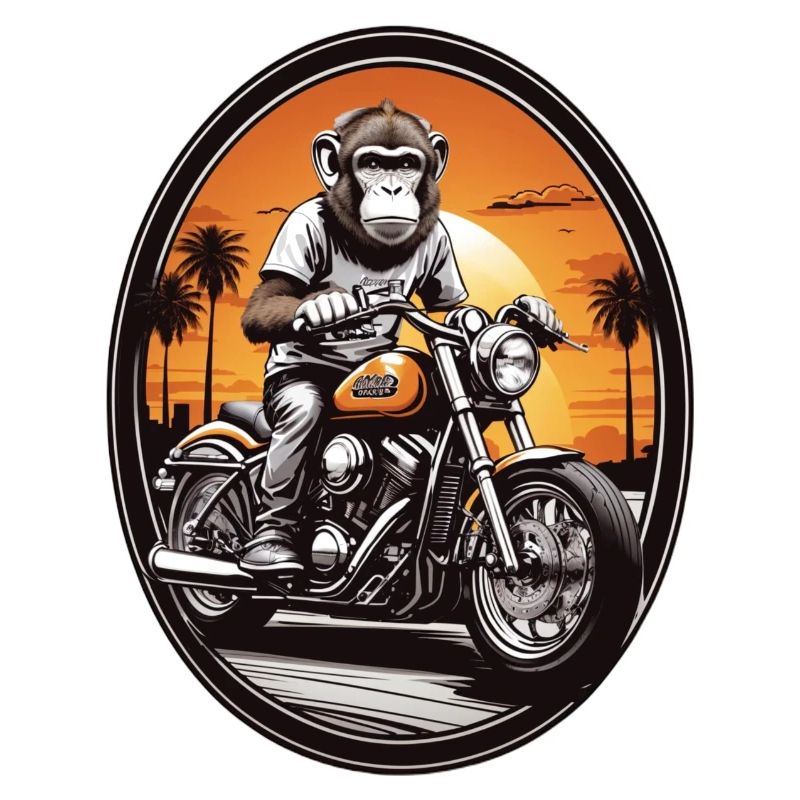 Monkey on motorcycle