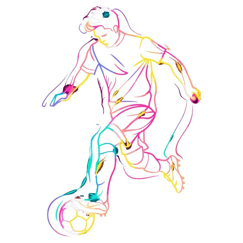 Soccer Player Line Art