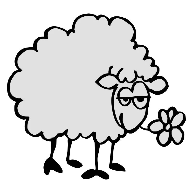 Mouton avec fleur