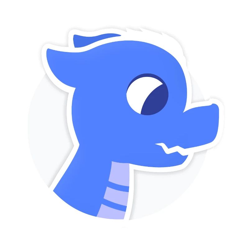 Mignon dragon douillet bleu