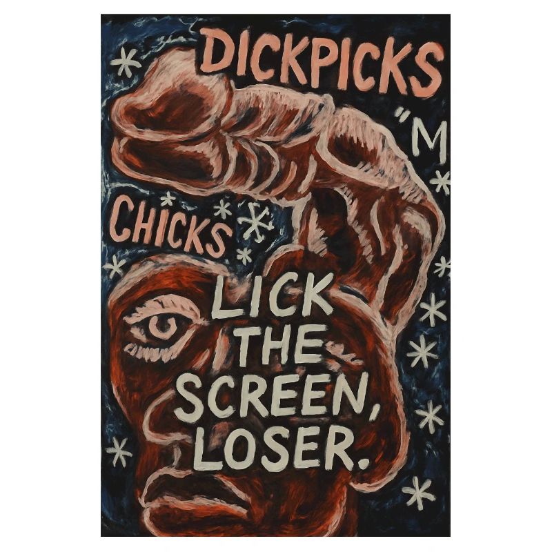 Provocative artistic graphics with witty text