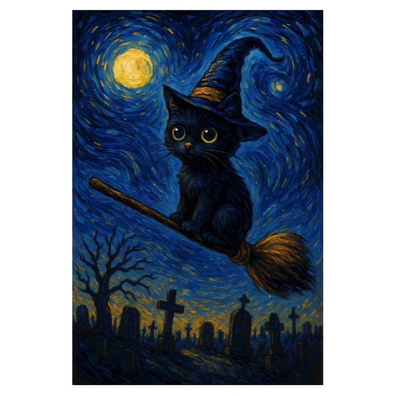 Halloween Chat mignon Nuit étoilée