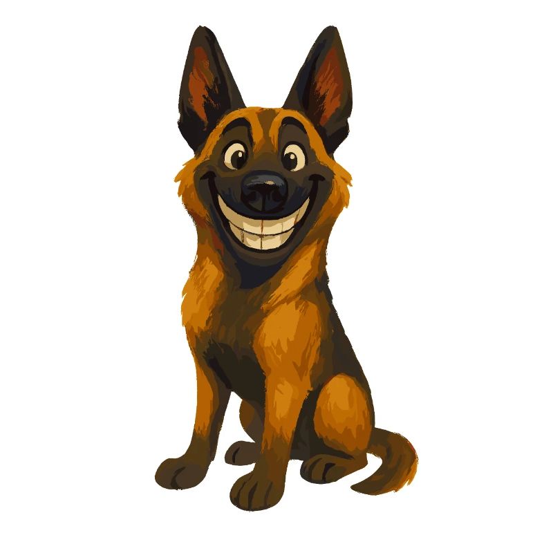 Grinsender Malinois Cartoon