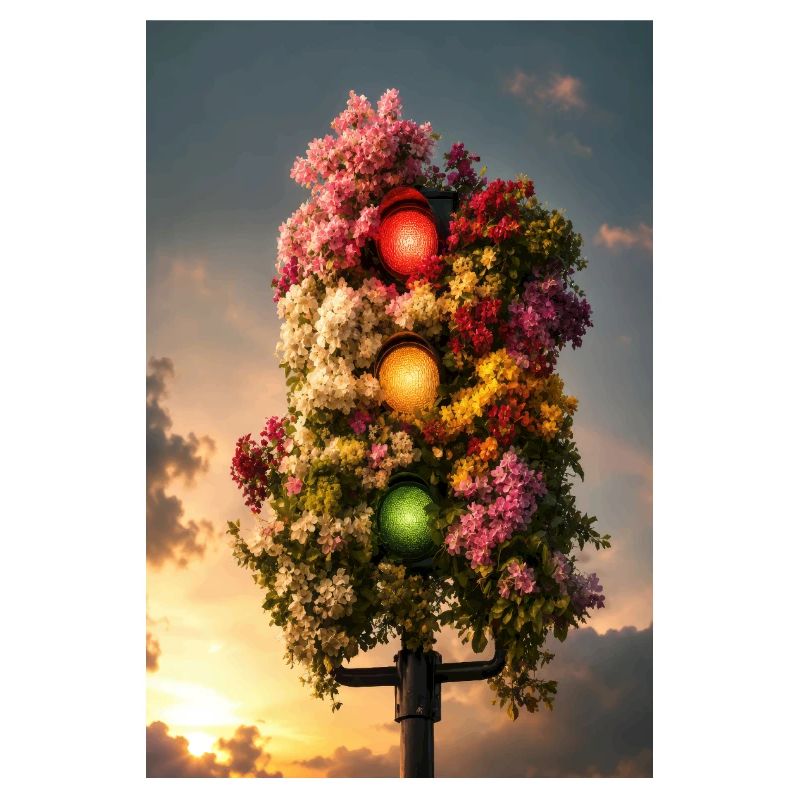 Floral Traffic Light Glow