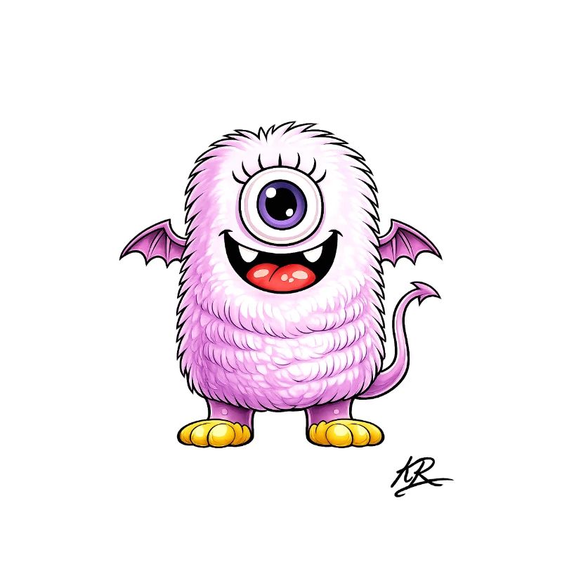 Lilac Winged Single Eye Monster