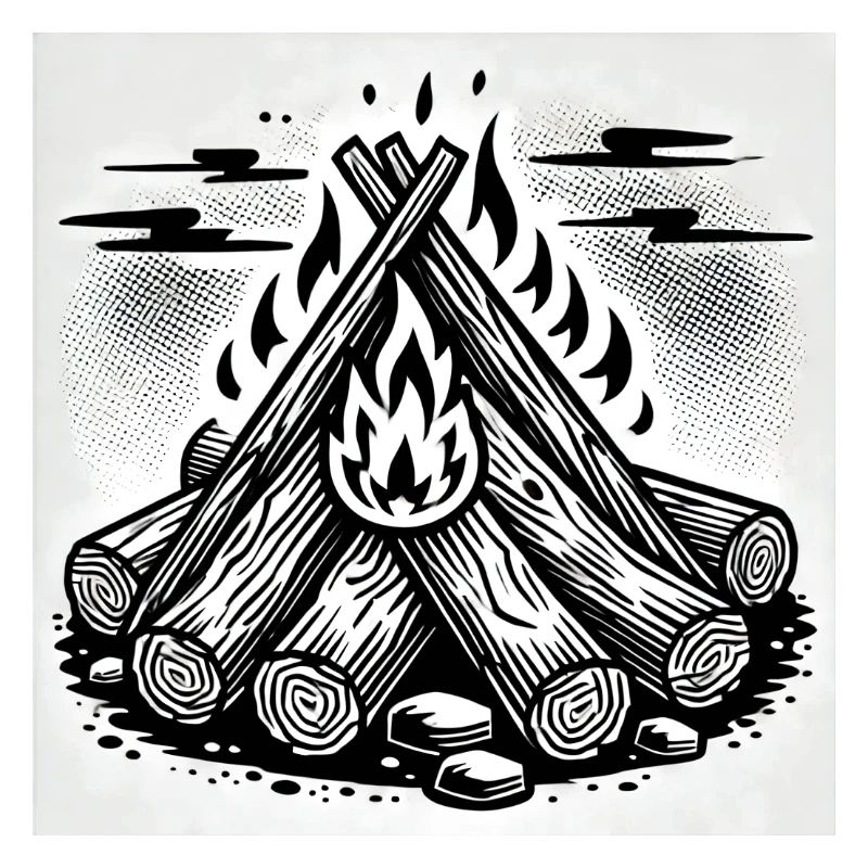 Flammenspiel im Comic-Stil: Lagerfeuerkunst