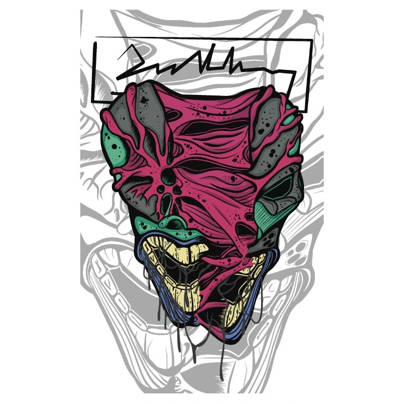 Visage de masque coloré et déformé