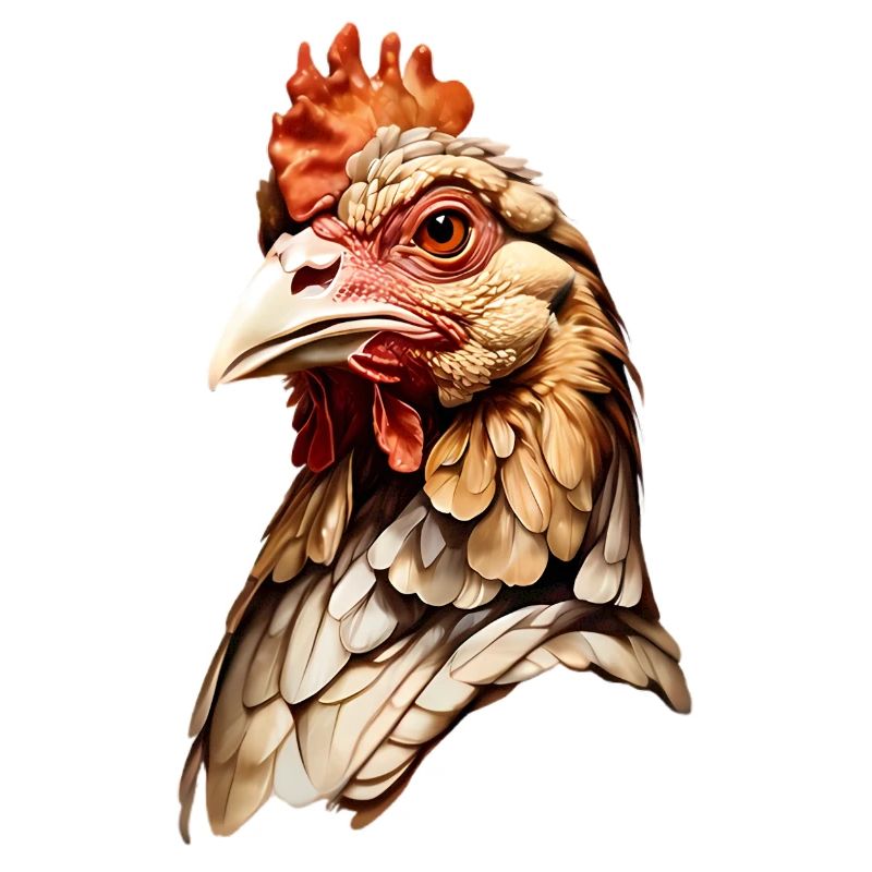 Artistic Chicken Head Portrait