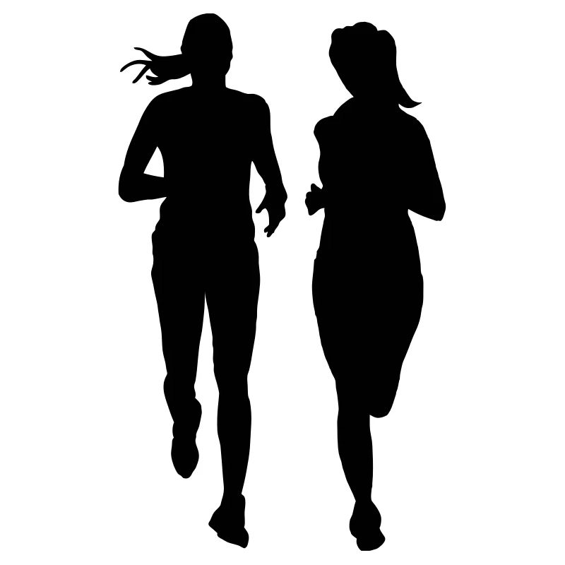 couple en cours d'exécution deux femmes