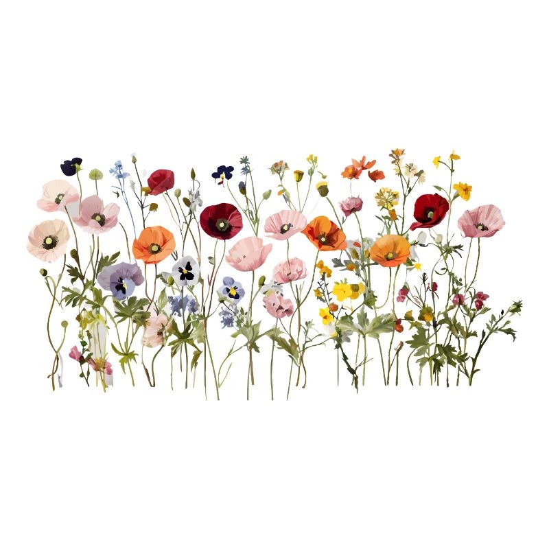 Prairie de fleurs sauvages – Fleurs d’aquarelle naturelles