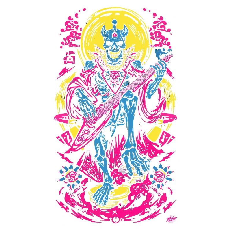 Neon Skeleton Guitariste