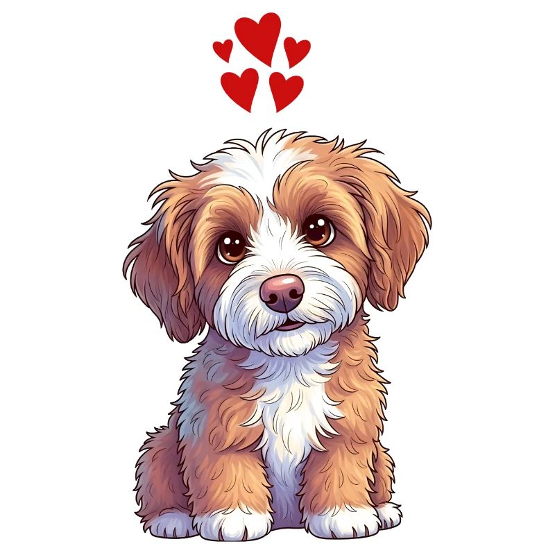 Tirage de dessins animés de Cœurs de chiot