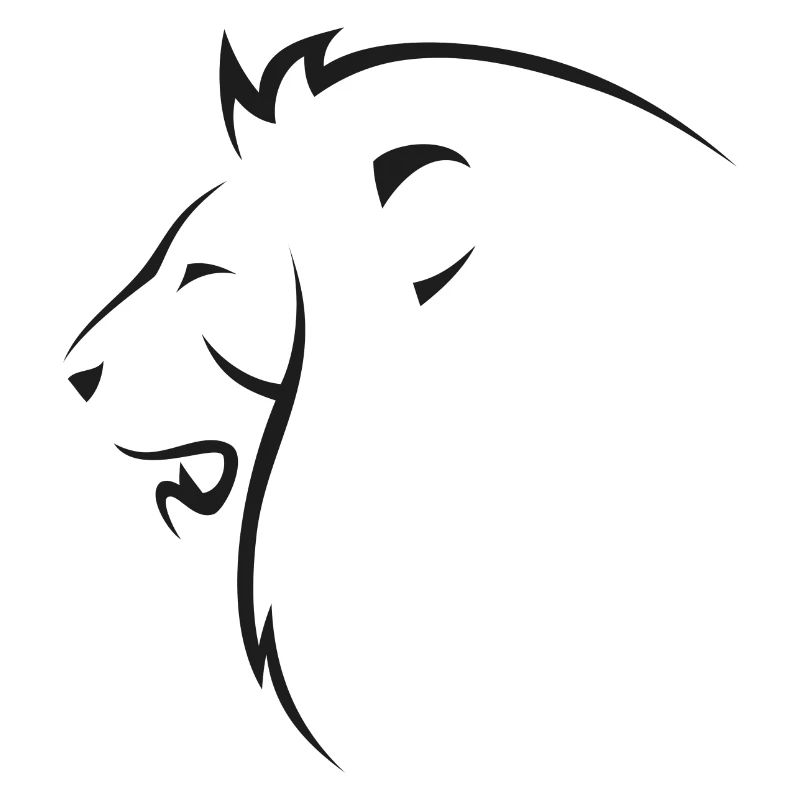 lion head siluette black